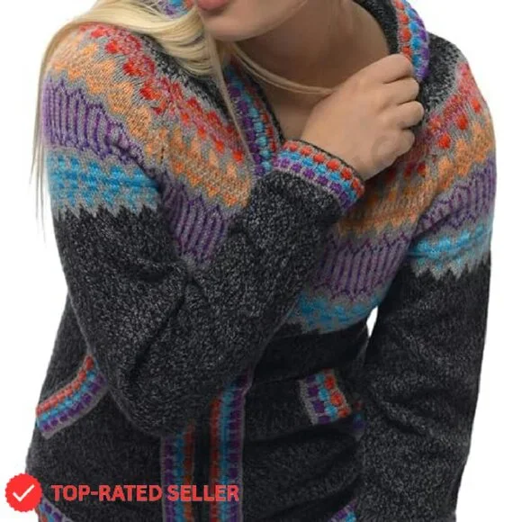 Genuine Alpaca Cardigan Sweater Lightweight Elegant Classic Winter Wear
